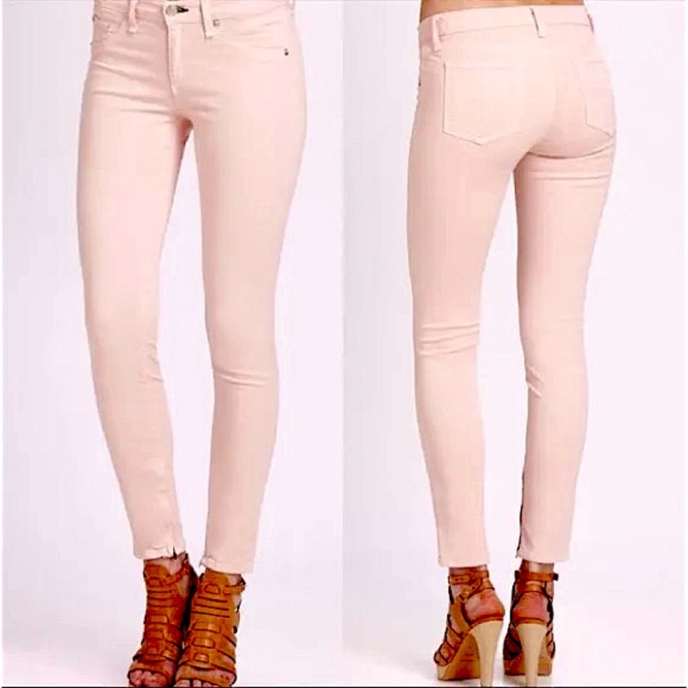 RAG & BONE Pink Capri Zipper Jeans